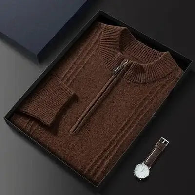 100% Cashmere Ribbed Half Zip