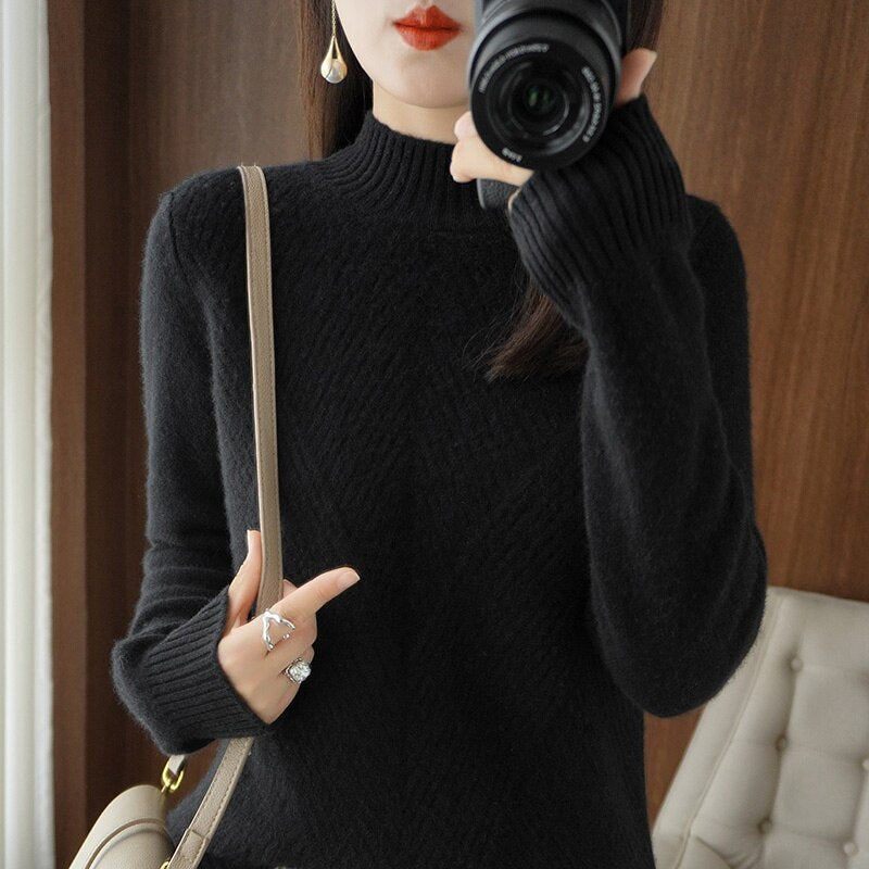 Thickened Half Turtleneck Sweater