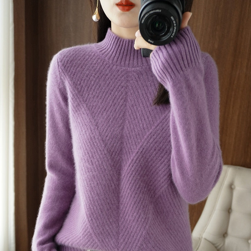 Thickened Half Turtleneck Sweater