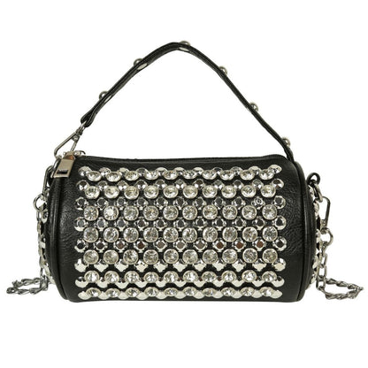 Slogan Rhinestone Rivet Crossbody